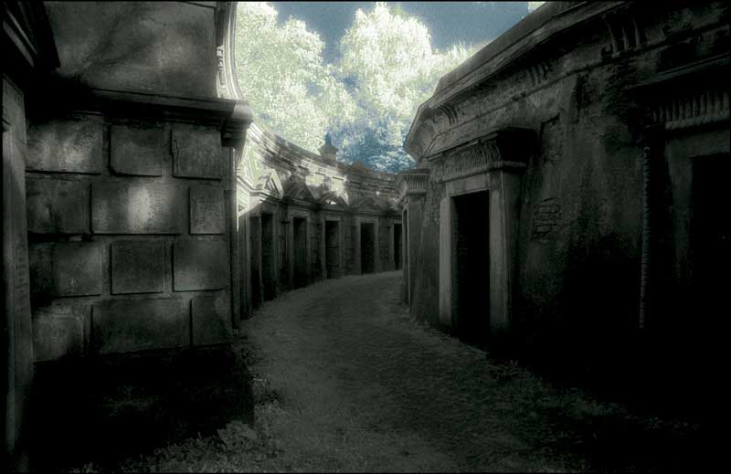 Egyptian Avenue in Highgate Cemetery, London