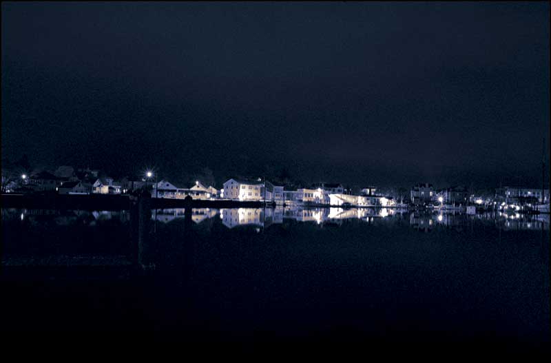 Mystic River at night