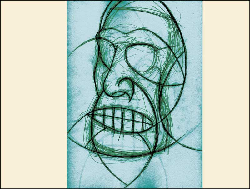 Tiki Head Pencil drawing