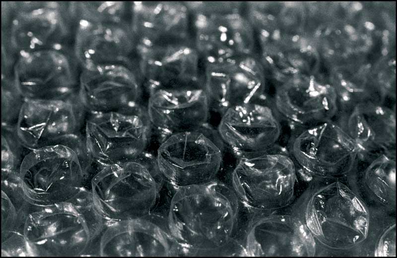 Macro photo of bubble wrap.
