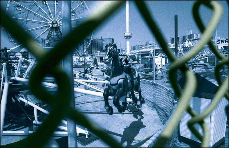 View through the fence at Coney Island